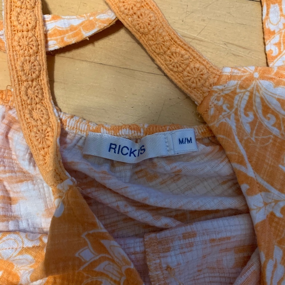 Ricki's Orange Floral Women's tank Top - Picture 5 of 8